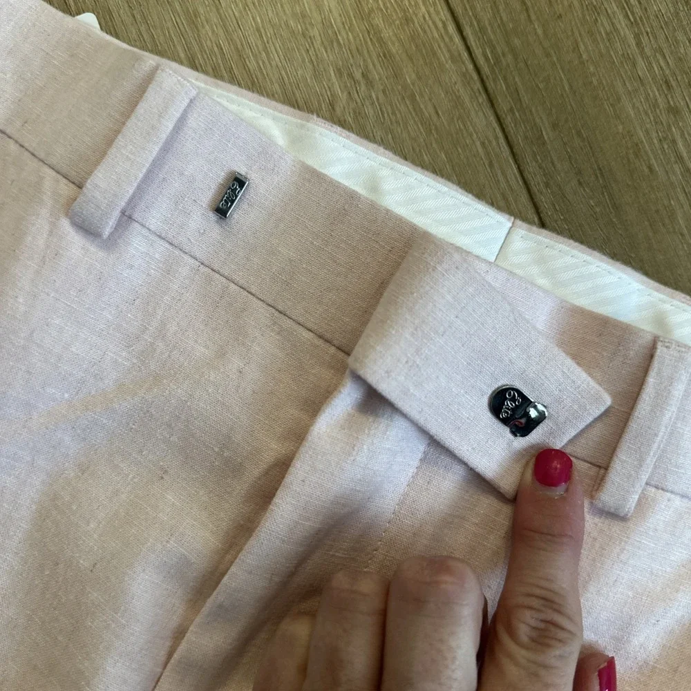 Kenneth Cole Men's Linen Blend 2pc Suit Pink Preppy Prom 40L/33W NWT - Picture 10 of 15